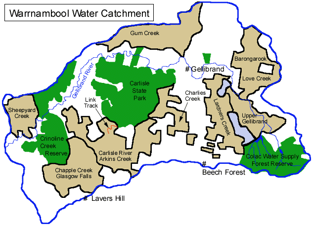 Warrnambool Water Catchment Map